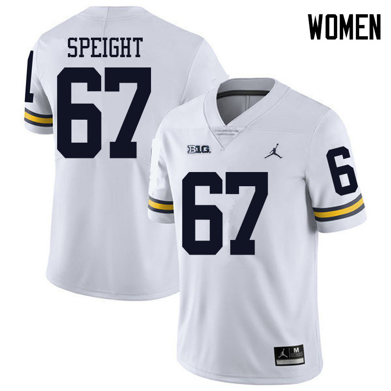 Jordan Brand Women #67 Jess Speight Michigan Wolverines College Football Jerseys Sale-White